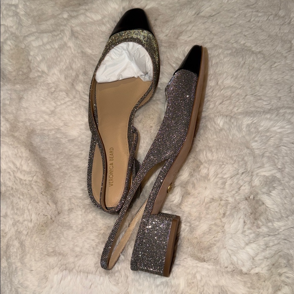 Veronica Beard Black and Silver Heels - Picture 4 of 6